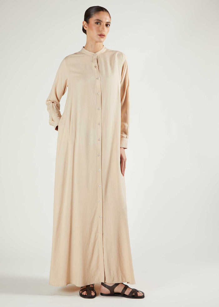 Long Shirt Abaya Natural