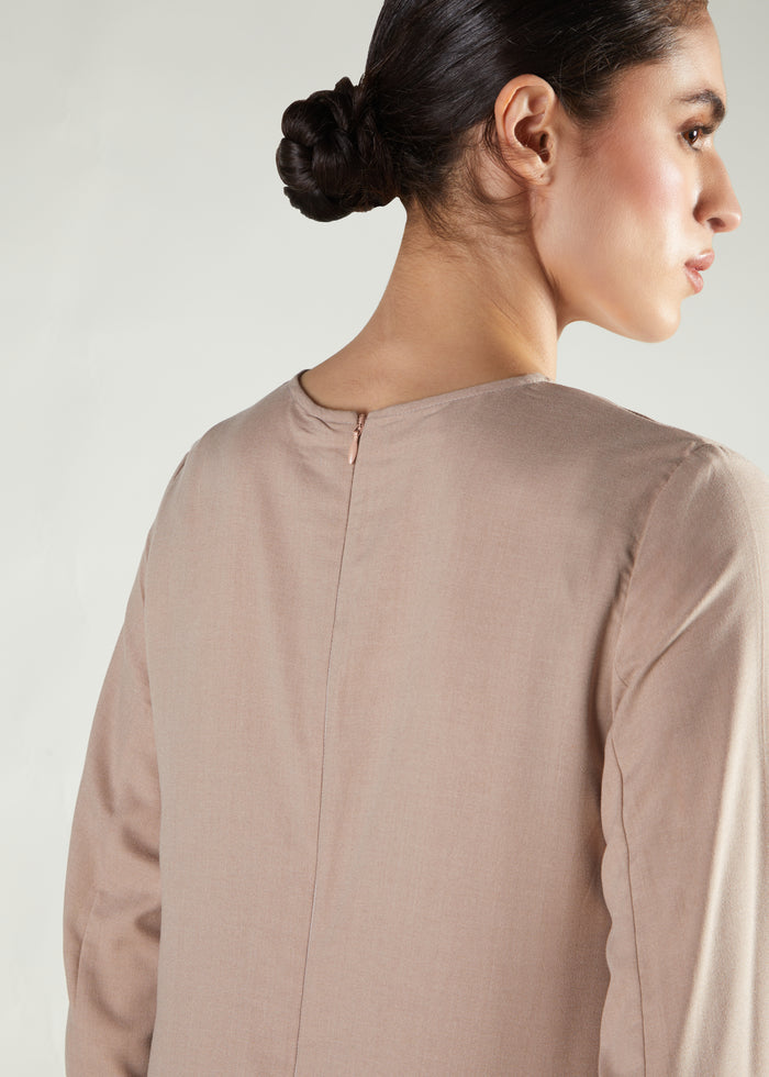 Longline Abaya Nude