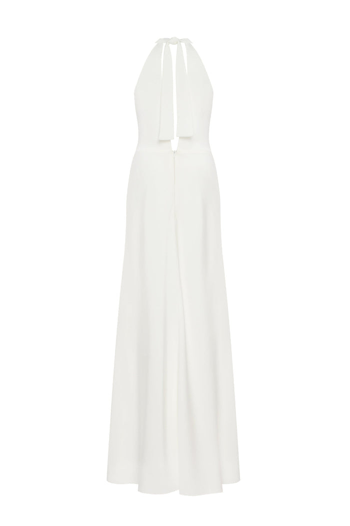 Lovely white halterneck satin maxi dress, Xo Xo