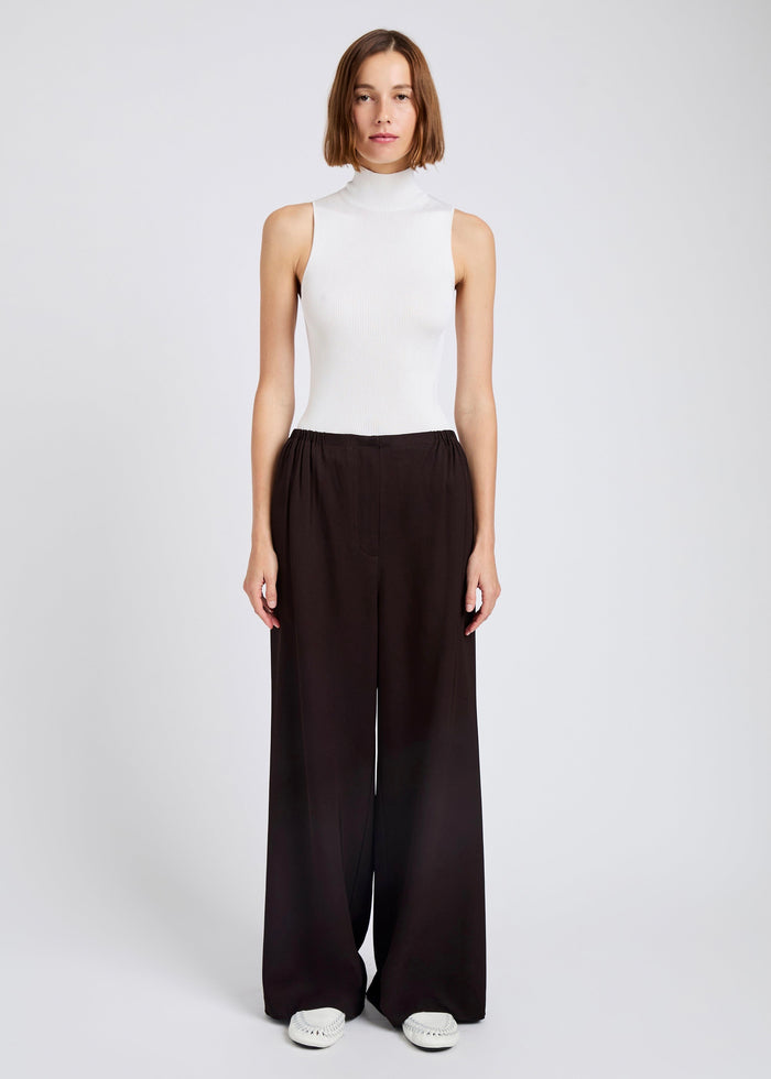 Meadow Pant in Merino Wool Twill (Chocolate)
