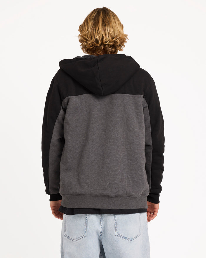 Mens Division Lined Zip Up Hoodie