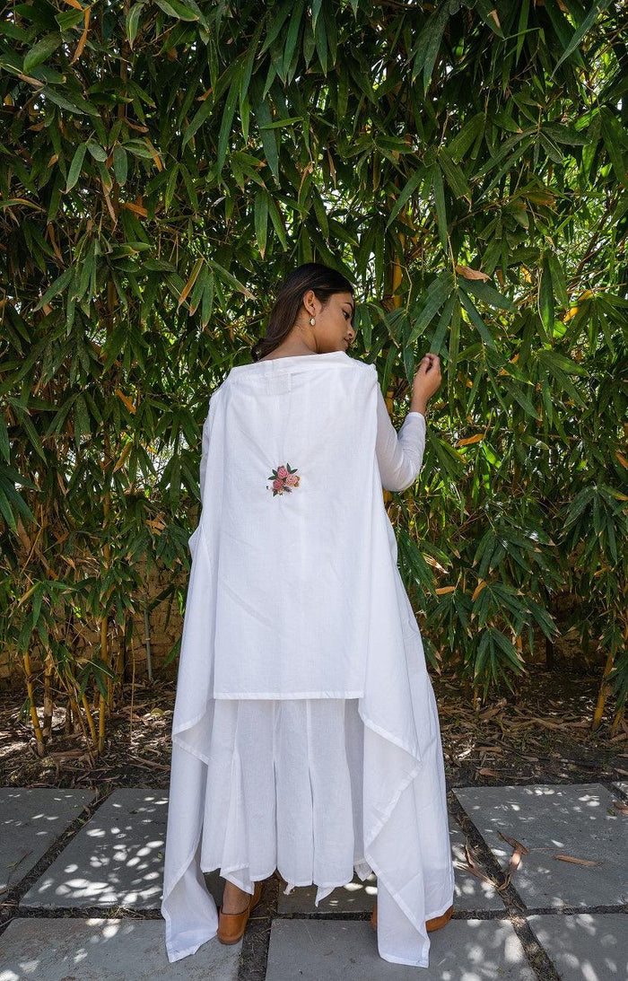 White Mocking Bird Cotton Maxi Dress - OurDve