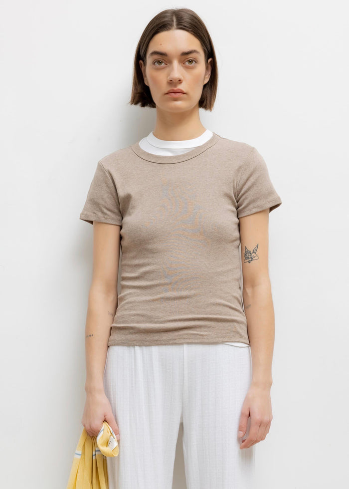 Nando Slim Fit Tee (Beige Melange)