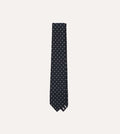 Navy Spots Shantung Silk Hand-Rolled Tie