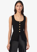 Nolan Suede Corset Top (Black)
