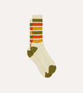 Olive, Yellow and Orange Striped Sport Socks