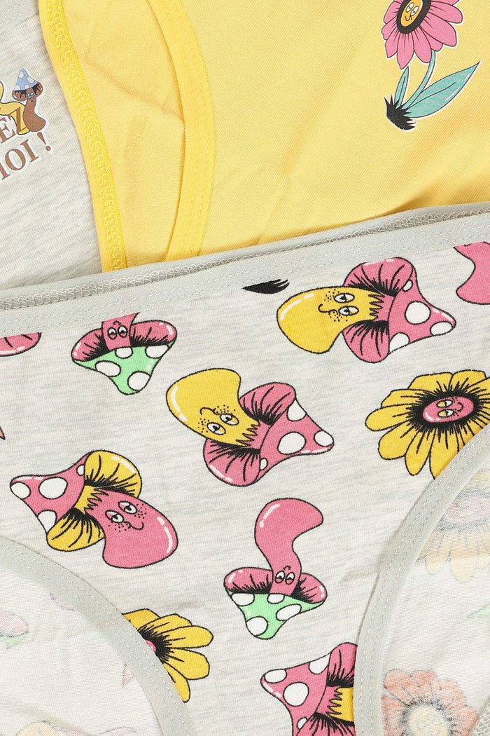 Pack of 3 Girly Colored Briefs - Carina - كارينا