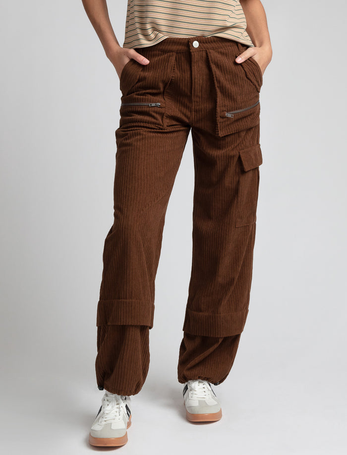 Pantalon cargo en velours côtelé