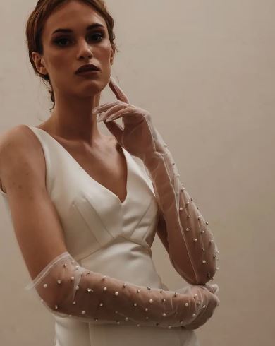 Pearl and Rhinestone Gloves