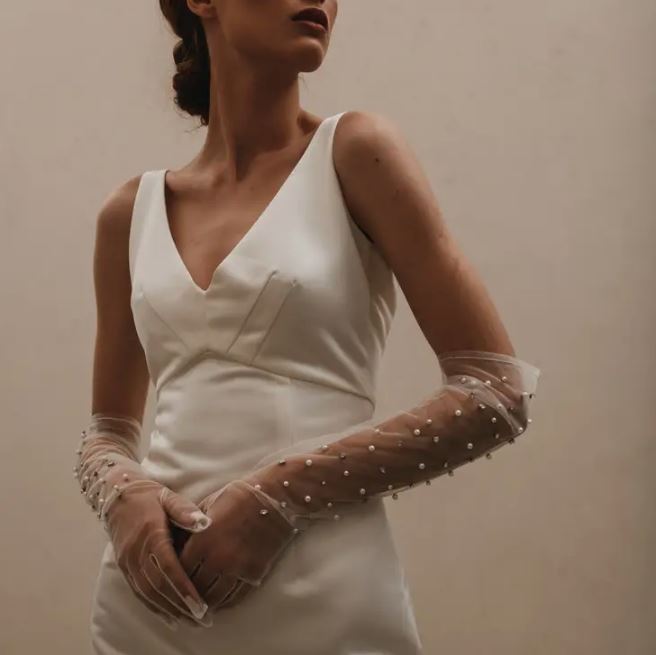 Pearl and Rhinestone Gloves