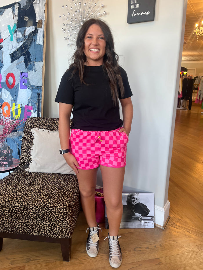 Pink Checkered Everyday Shorts