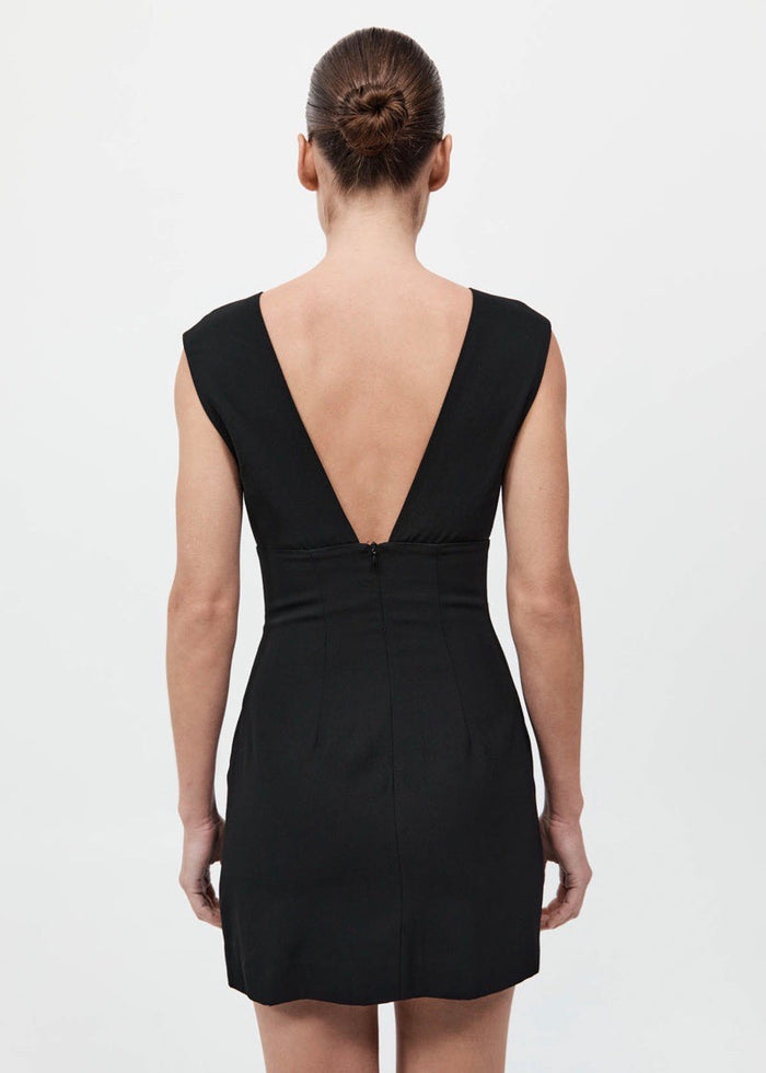 Plunge Mini Dress (Black)