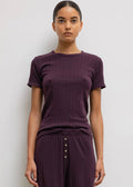 Pointelle Slim Fit Tee (Dark Berry)