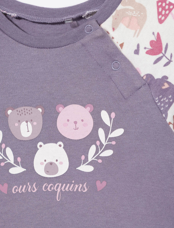 Pyjama 2 pièces imprimé en coton bio - bébé fille