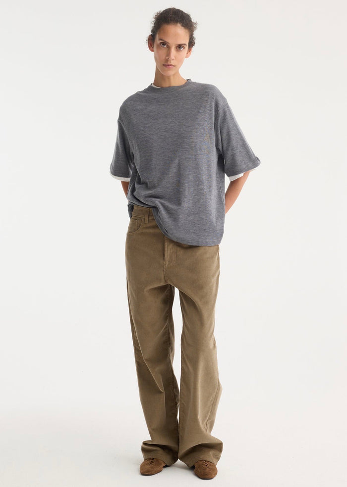Relaxed Corduroy Trousers (Dark Sage)