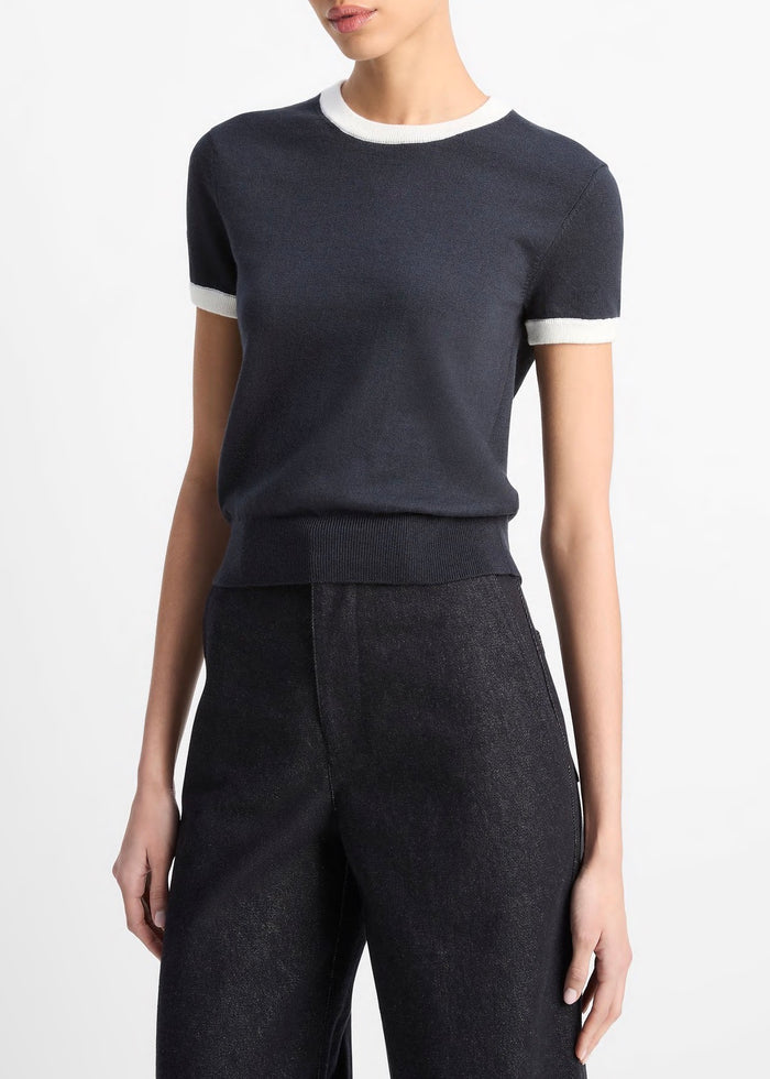 Ringer Sweater Tee (Coastal/Off White)