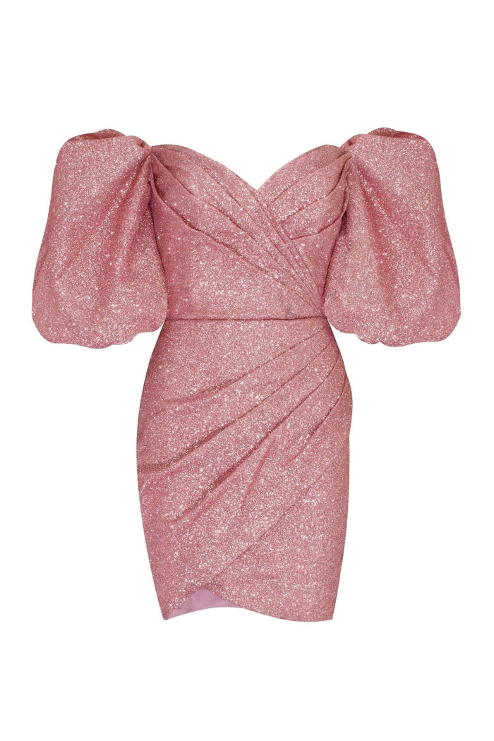 Rose Cute mini dress with doll sleeves - Milla
