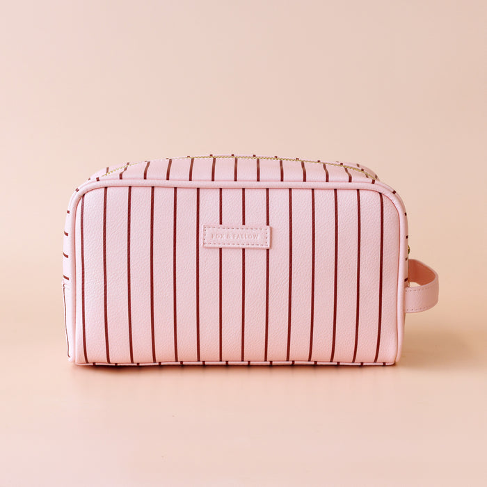 Rosé Pinstripe Wash Bag - SECONDS