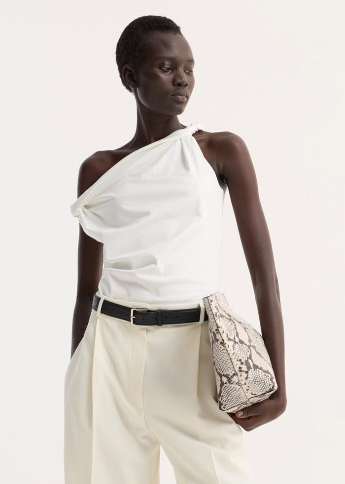 Sculptural Cotton Silk Top (Off White)