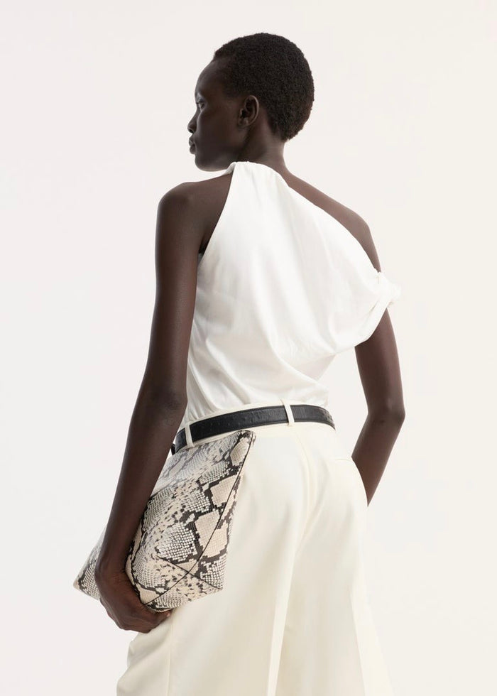 Sculptural Cotton Silk Top (Off White)