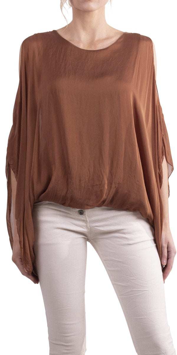 SETA SPALLA SILK BLOUSE- (8-COLORS)