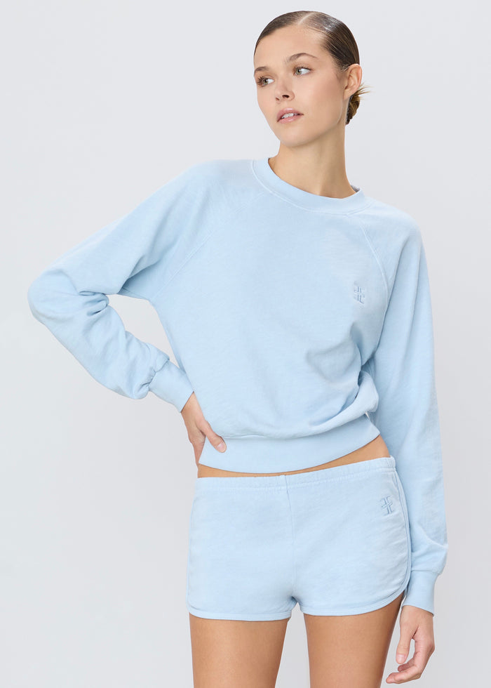 Shrunken Raglan Sweatshirt (Dusty Blue)