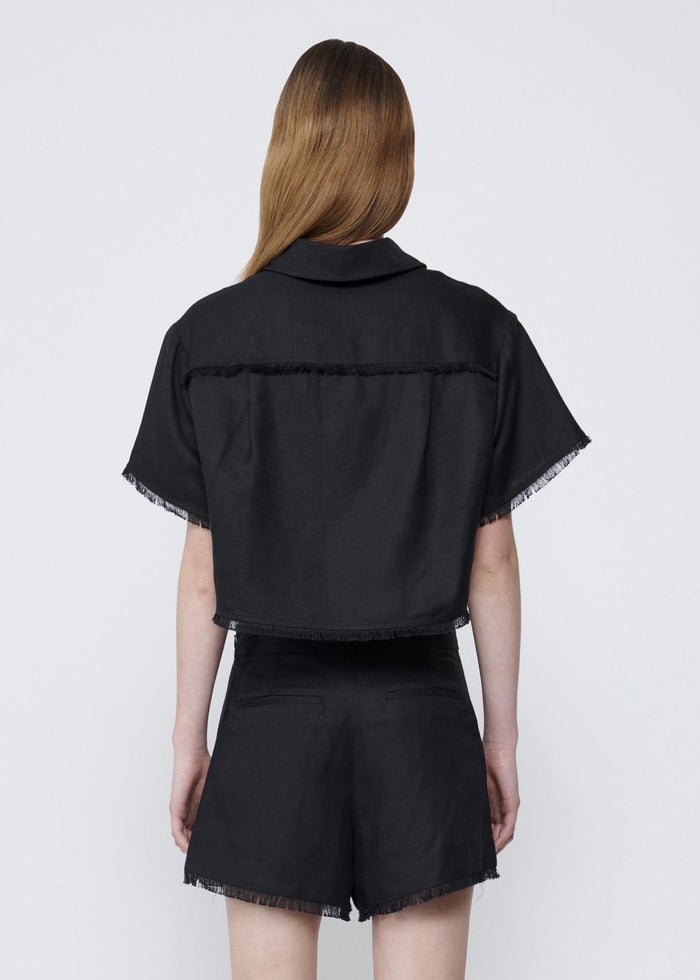 Solange Cropped Shirt (Black)