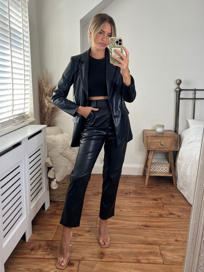Sydney PU Blazer / Black - Style Cheat