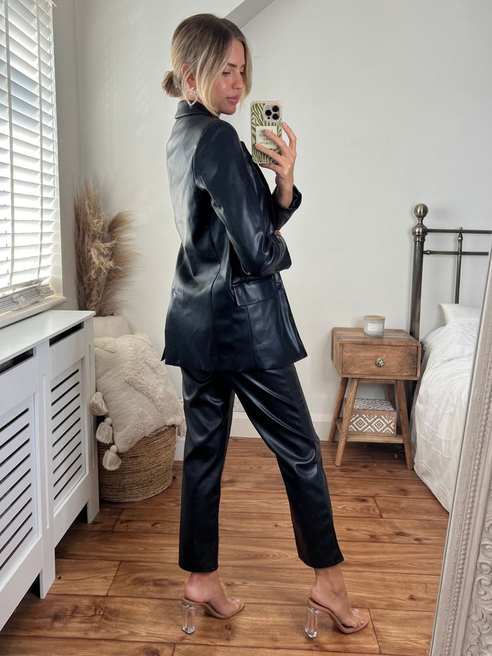 Sydney PU Blazer / Black - Style Cheat