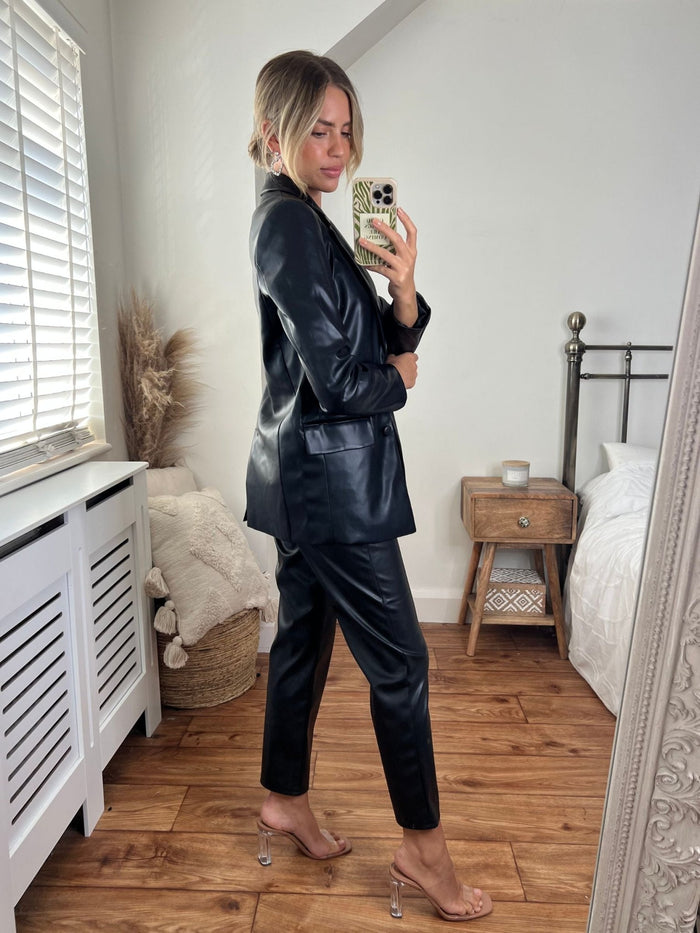 Sydney PU Blazer / Black - Style Cheat