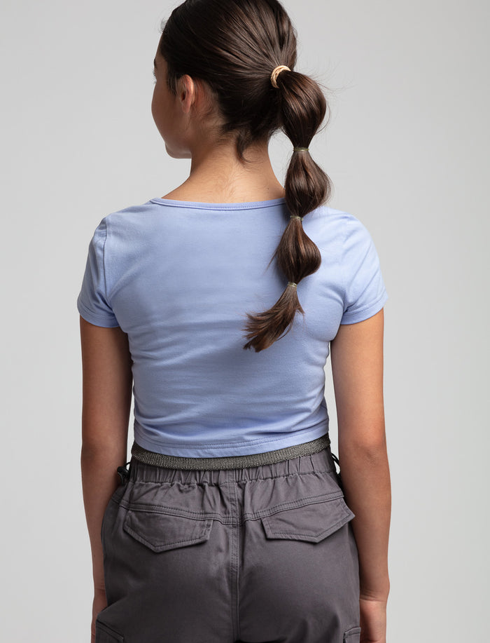 T-shirt court à broderie