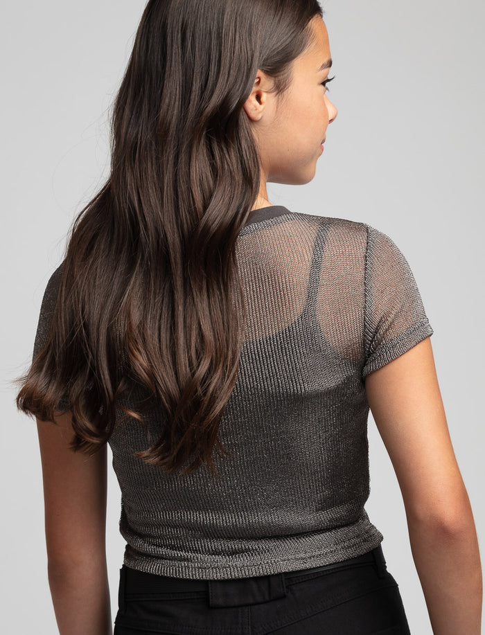 T-shirt court en filet