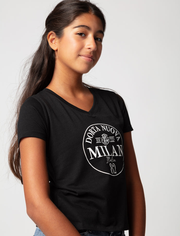T-shirt imprimé à col en V