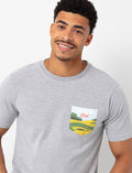 T-shirt uni à poche imprimée