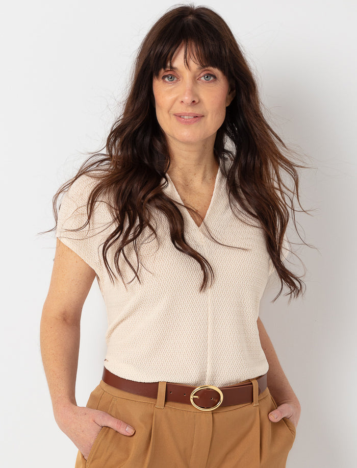 T-shirt uni texturé