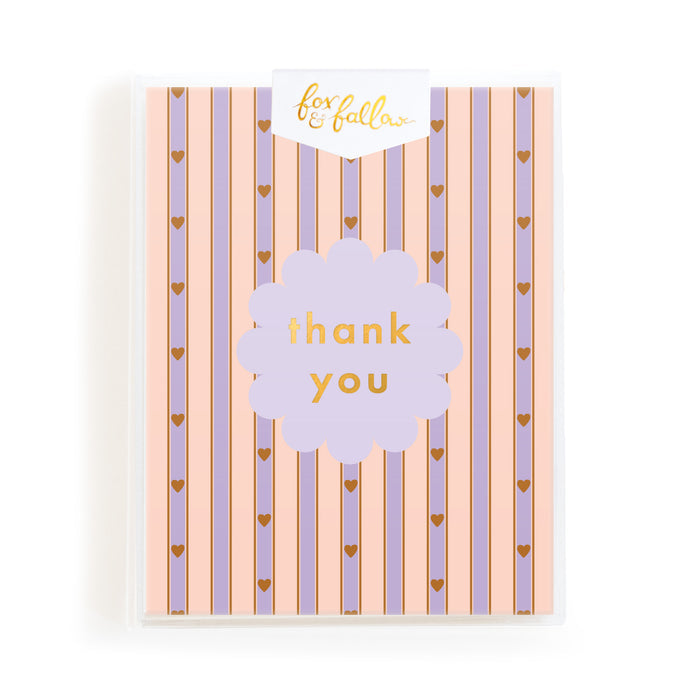 Thank You Petal Stripe Greeting Card Boxed Set