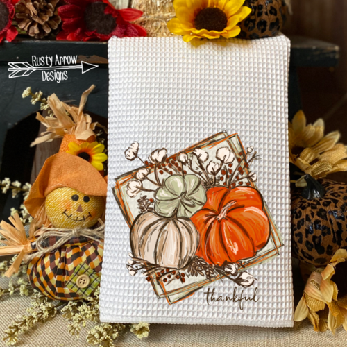 Thankful Waffle Weave Tea Towel
