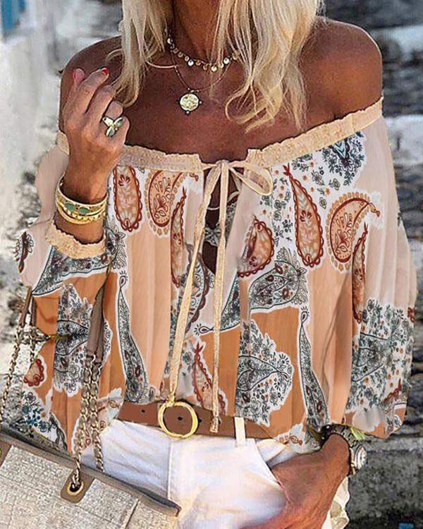 Today Fashion off the shoulder Bohemian ruched blouse