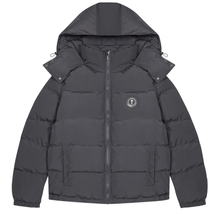 Trapstar Irongate Detachable Hooded Puffer Jacket Stone Grey