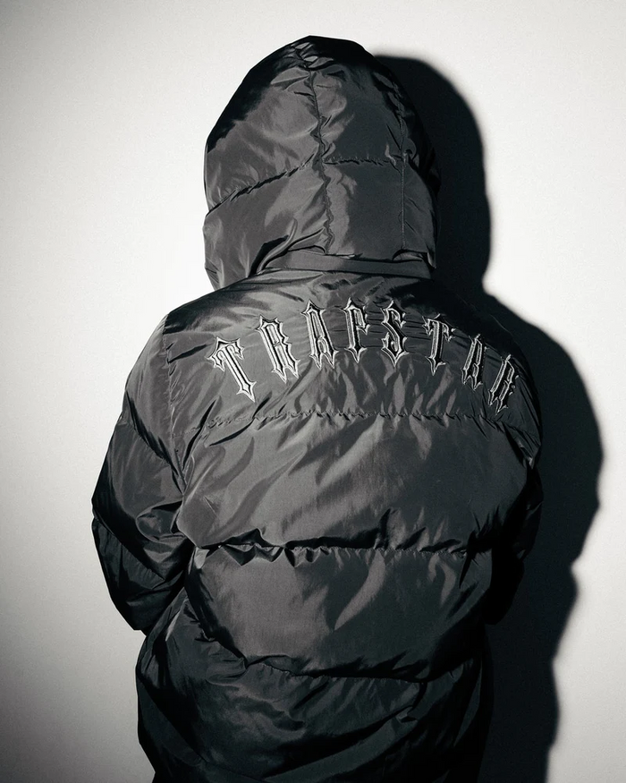 Trapstar Irongate Detachable Hooded Puffer Jacket Stone Grey