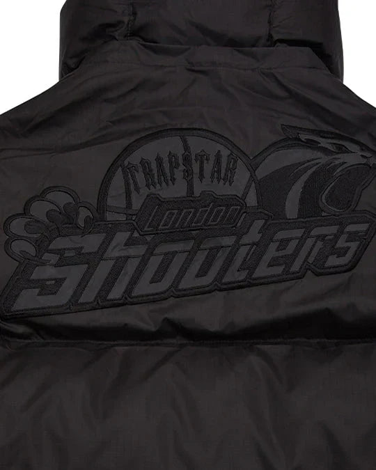 Trapstar Shooters Hooded Puffer Jacket Blackout Edition