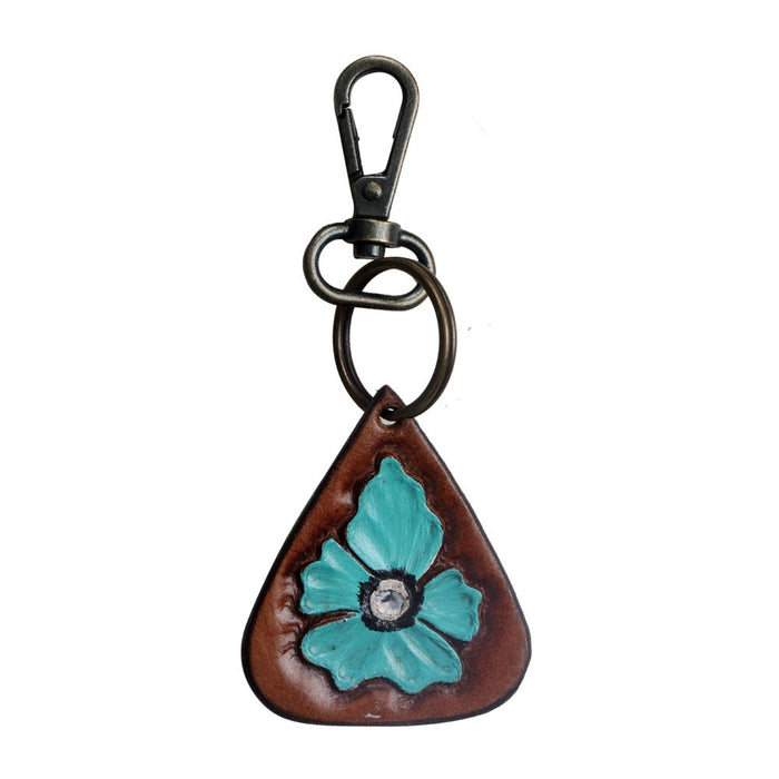 TURQUOISE FLOWER KEYCHAIN