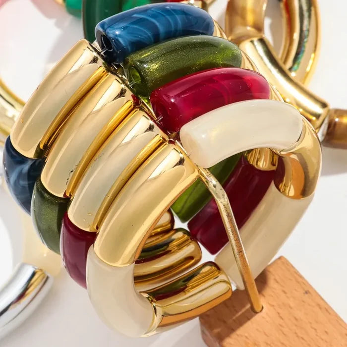 Two Color Trendy Modern Glitter Bracelet