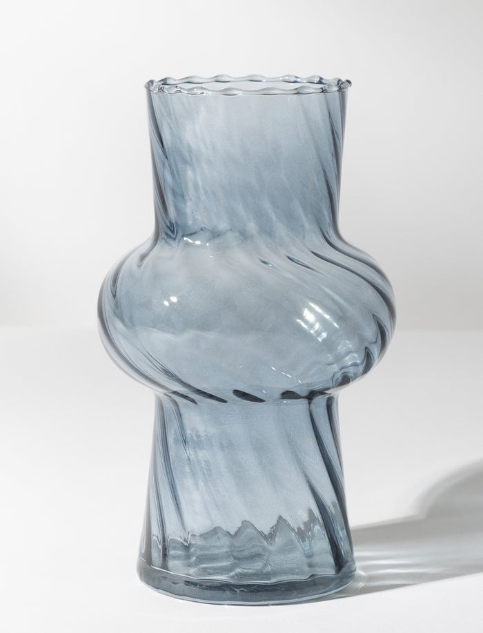 Vase en verre texturé