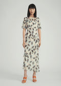 Vida B Silk Georgette Quill Dress (Cream)