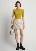 Vinyl Mini Skirt (Fawn)