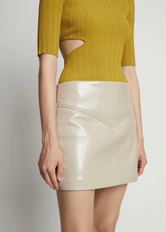 Vinyl Mini Skirt (Fawn)