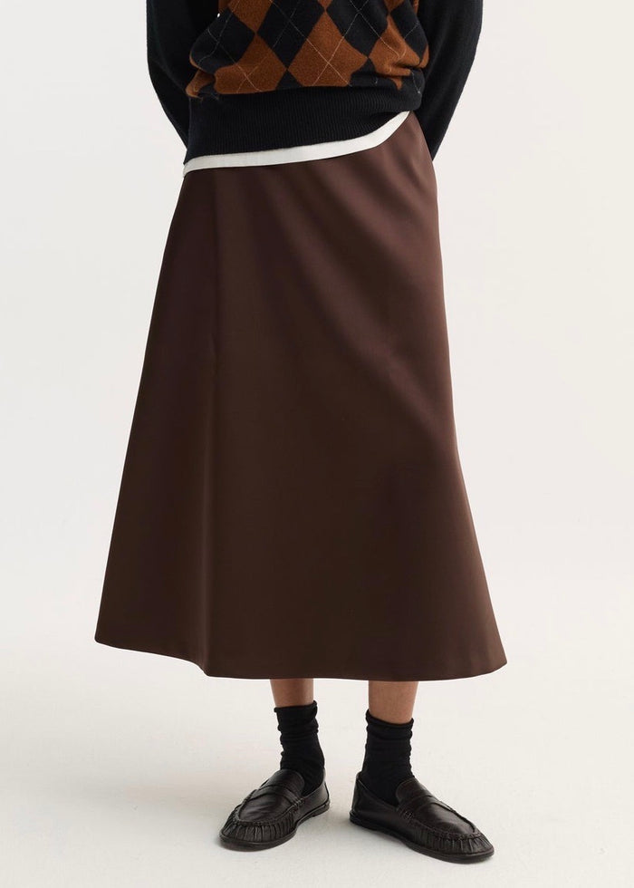 Voluminous A-Line Skirt (Espresso)