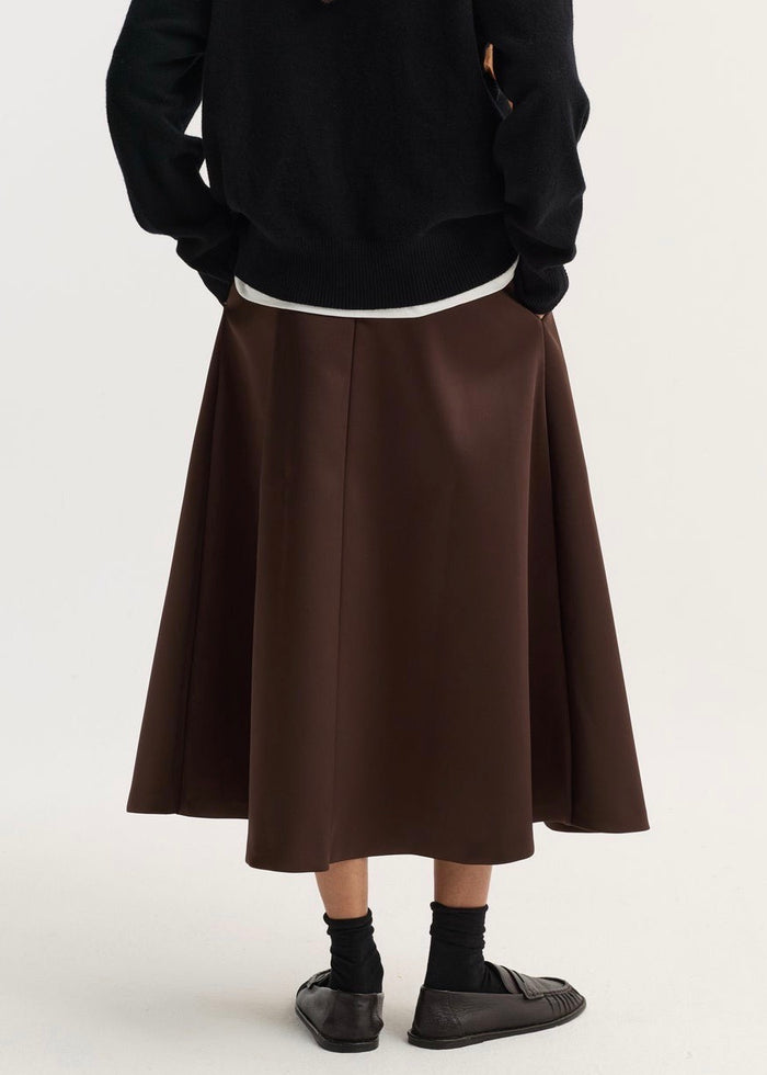 Voluminous A-Line Skirt (Espresso)