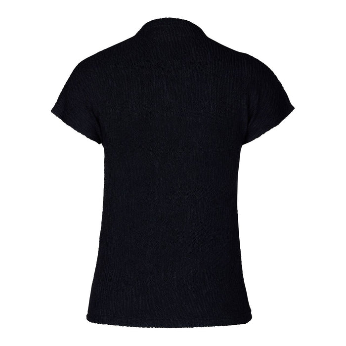WAVE PLEATS HALF SLEEVE BLACK
